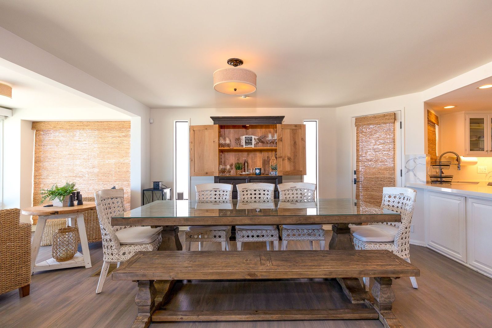 Dining area seating the whole house